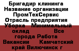 Бригадир клининга › Название организации ­ ПромТехСервис › Отрасль предприятия ­ Уборка › Минимальный оклад ­ 30 000 - Все города Работа » Вакансии   . Камчатский край,Вилючинск г.